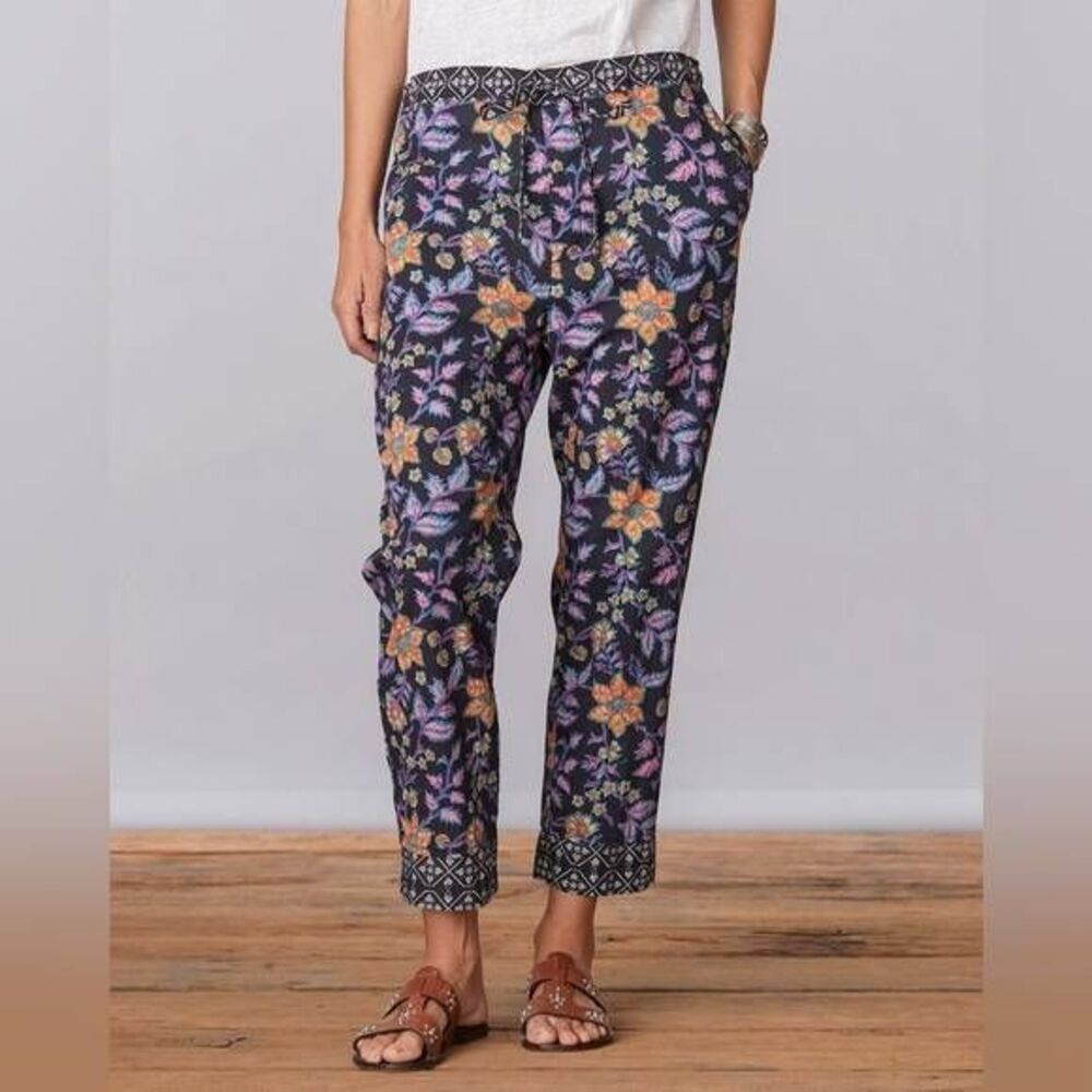 Sundance Leia Black Floral Pants Medium Boho Festival Indie Femme Concert